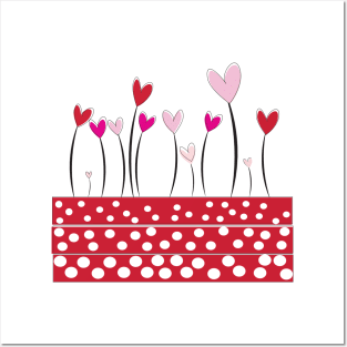 Hearts flower Valentine's Day design Posters and Art